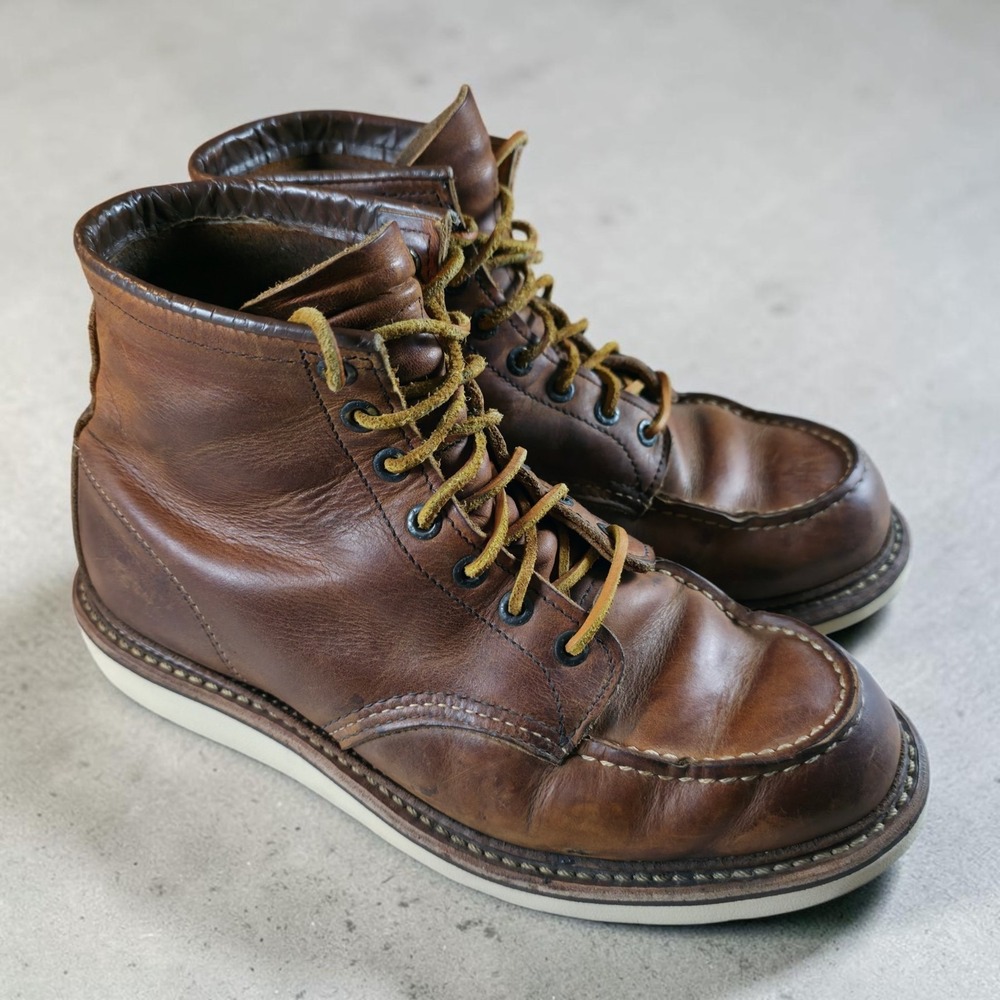 Red Wing 1907 Heritage Classic Work Boots Copper Soft Toe Mens 9 D Made in USA